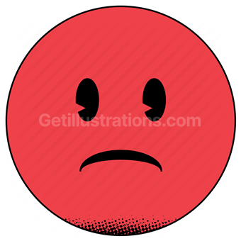 emoji, emoticon, smiley, sticker, sad, unhappy, upset